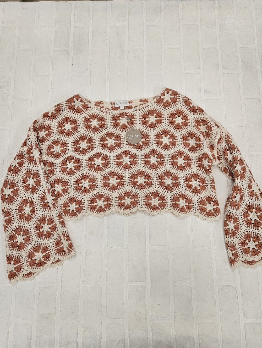 Cotton Blend Crochet Top - Picture 1 of 6